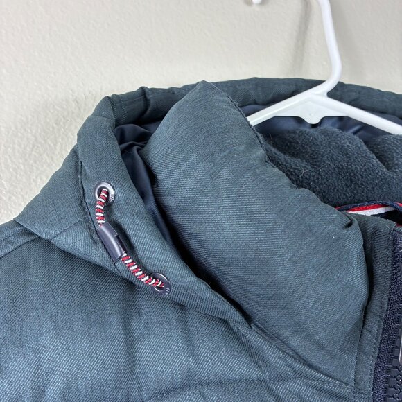 VTG 90s Y2K Tommy Hilfiger Quilted Color Block Hooded Puffer Jacket Sz L Retro - Picture 4 of 9